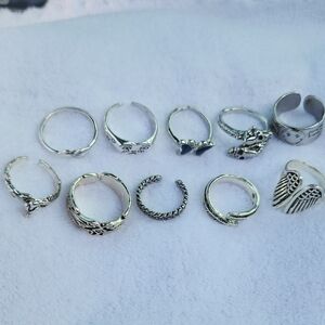 Fashion Rings Silver-Tone 10 Pc Ring Set